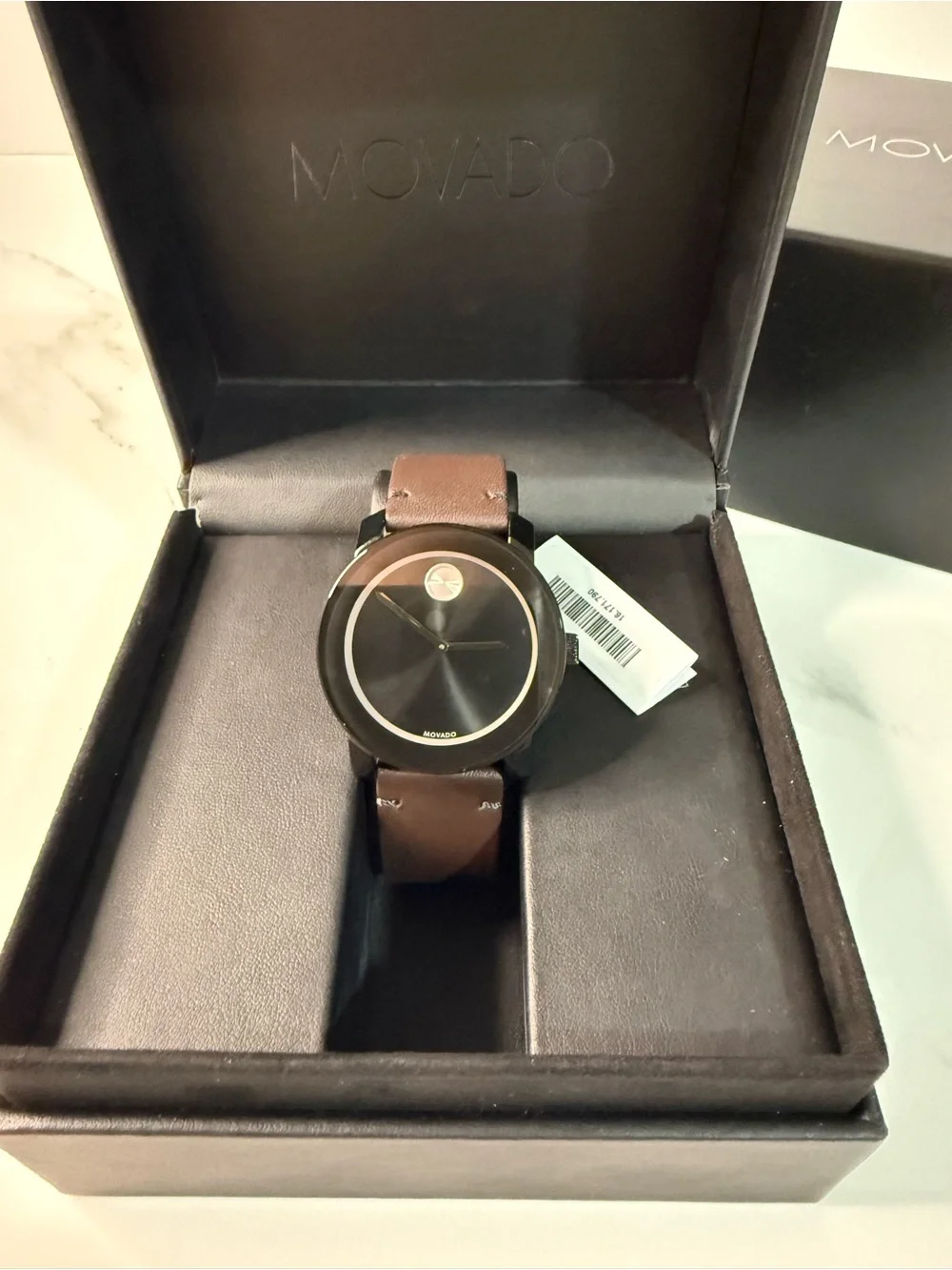 Movado Classic Black Dial Brown Leather Men’s Watch
